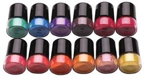 TRY THEM ALL! COLOR SHOTS .  FRUIT OF THE NAIL COLLECTION w/Fire Opal Glitz.